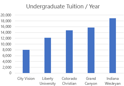 2023 City Vision Undergrad Tuition Comparison Chart