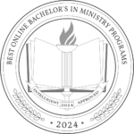 Intelligent.com Best Online Bachelors in Ministry Programs 2024 Badge